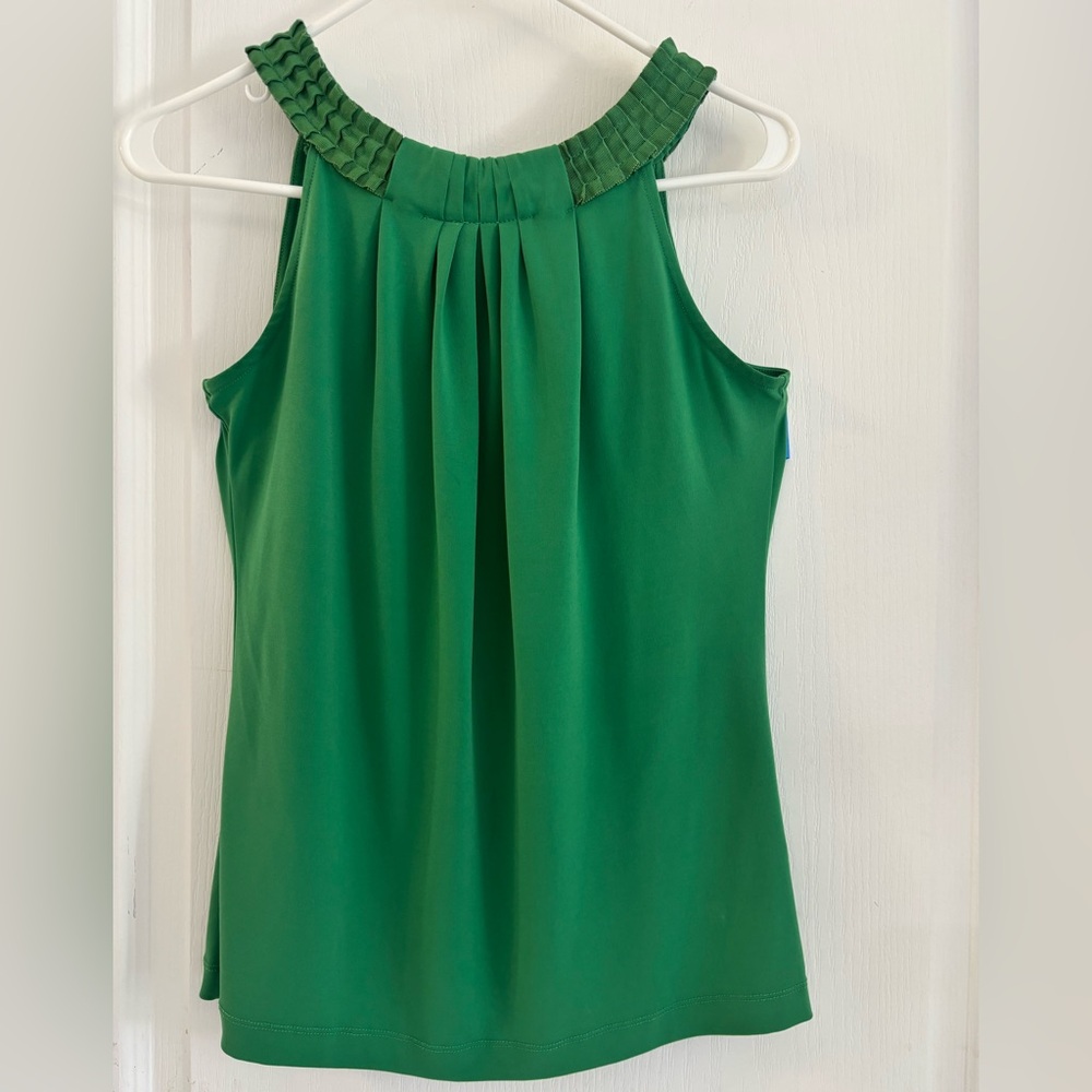 The Limited Green Pleated Neck Blouse Size S